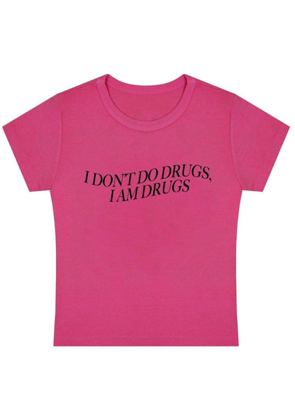 I Am Drxgs Y2K Baby Tee - cherrykittenI Am Drxgs Y2K Baby Tee
