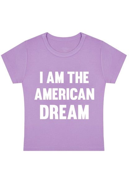I Am The American Dream Y2k Baby Tee - cherrykittenI Am The American Dream Y2k Baby Tee