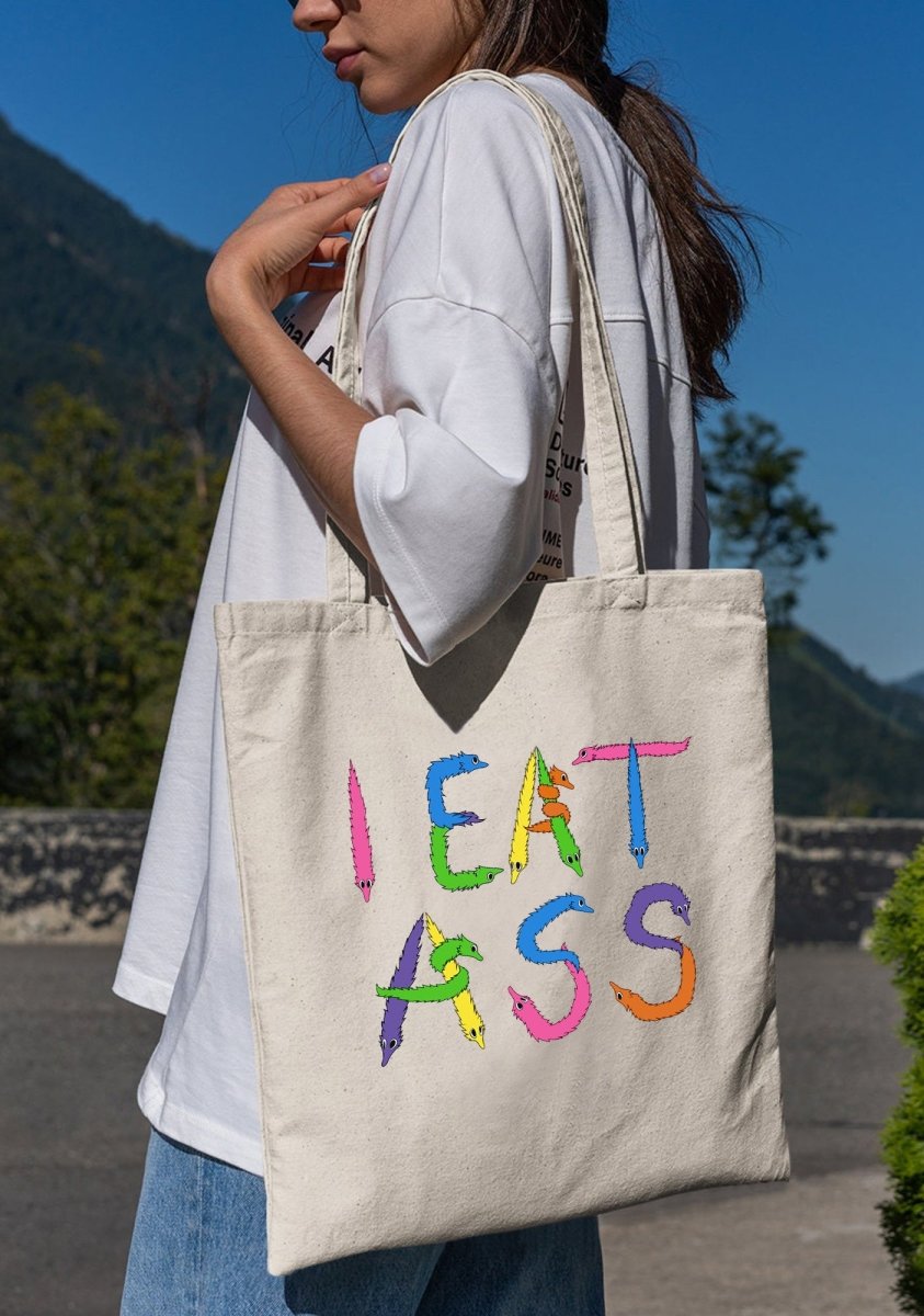 I Eat Canvas Tote Bag - cherrykittenI Eat Canvas Tote Bag