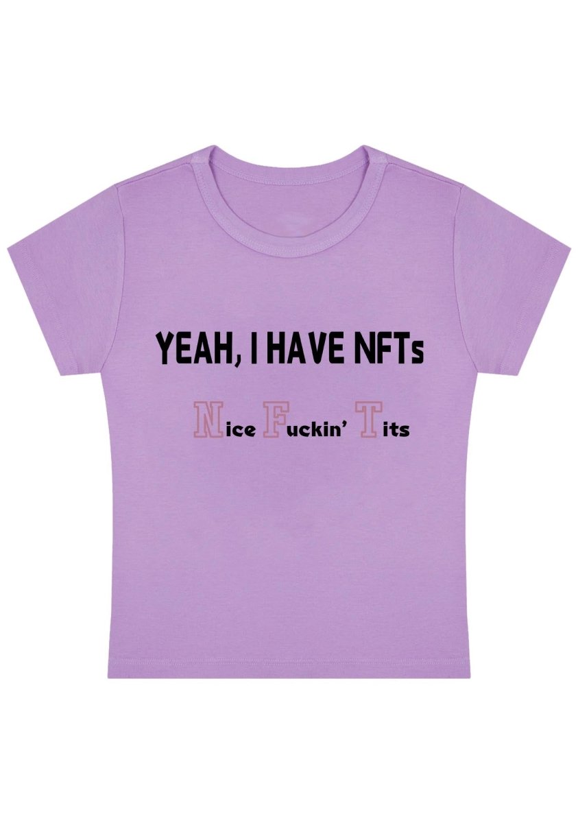I Have NFTs Y2k Baby Tee - cherrykittenI Have NFTs Y2k Baby Tee