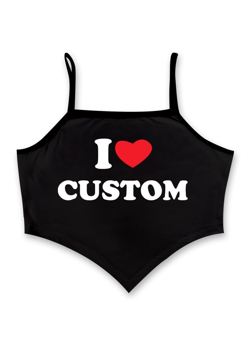 I Love Custom Bandana Crop Tank - cherrykittenI Love Custom Bandana Crop Tank