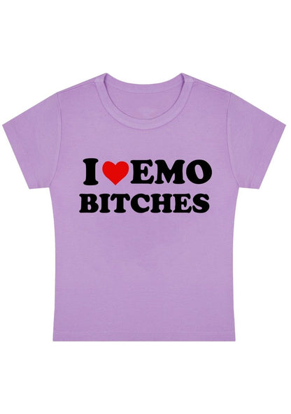 I Love Emo Bxxches Y2K Baby Tee - cherrykittenI Love Emo Bxxches Y2K Baby Tee