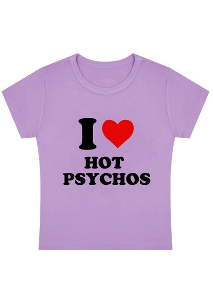 I Love Hot Psychos Y2K Baby Tee - cherrykittenI Love Hot Psychos Y2K Baby Tee