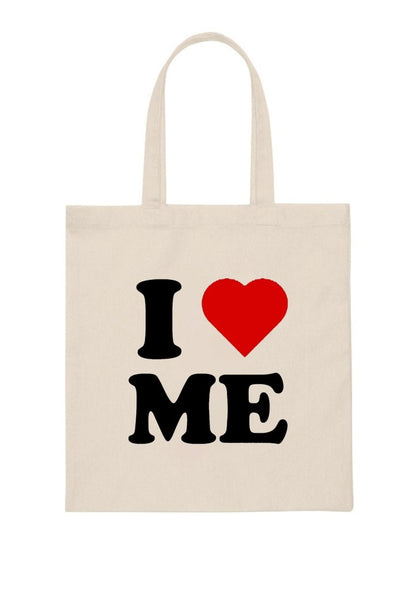 I Love Me Canvas Tote Bag - cherrykittenI Love Me Canvas Tote Bag