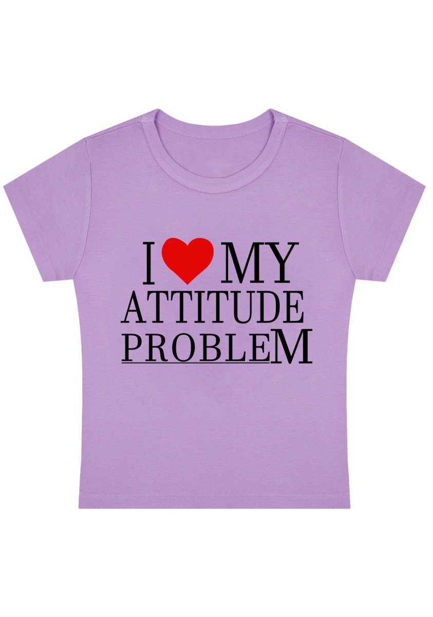 I Love My Attitude Problem Y2K Baby Tee - cherrykittenI Love My Attitude Problem Y2K Baby Tee