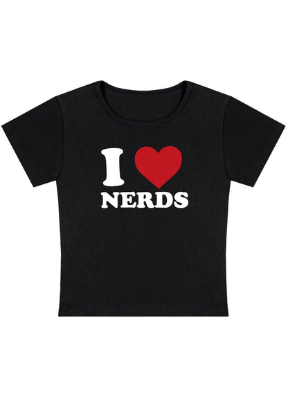 I Love Nerds Y2K Baby Tee - cherrykittenI Love Nerds Y2K Baby Tee
