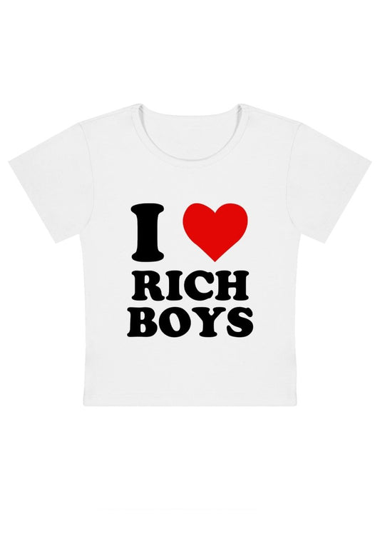 I Love Rich Boys Y2K Baby Tee - cherrykittenI Love Rich Boys Y2K Baby Tee