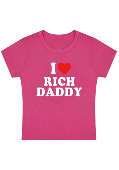 I Love Rich Daddy Y2k Baby Tee - cherrykittenI Love Rich Daddy Y2k Baby Tee
