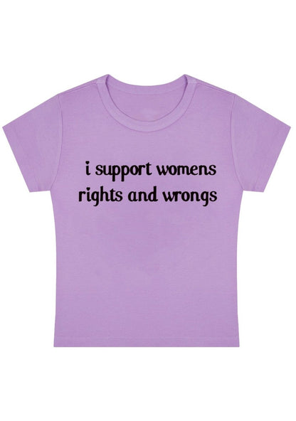 I Support Women Y2k Baby Tee - cherrykittenI Support Women Y2k Baby Tee