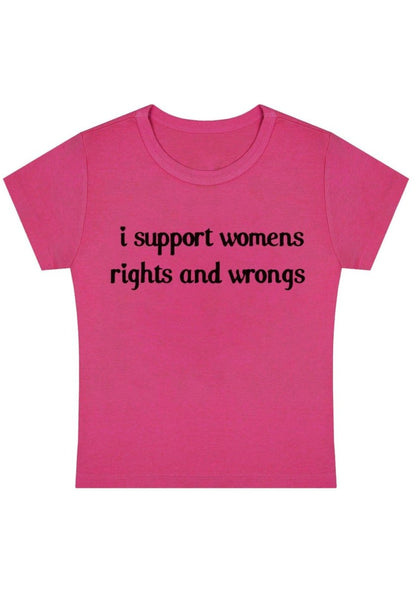 I Support Women Y2k Baby Tee - cherrykittenI Support Women Y2k Baby Tee