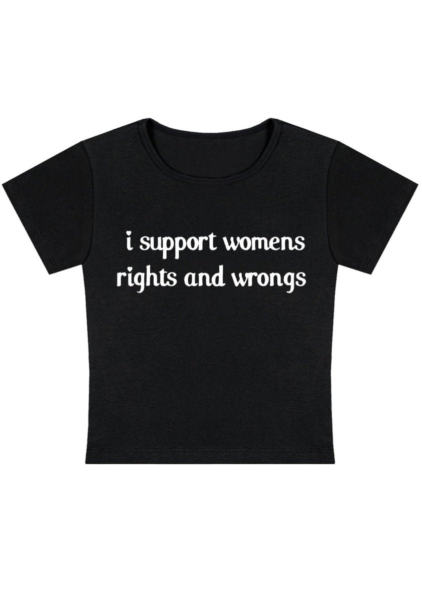 I Support Women Y2k Baby Tee - cherrykittenI Support Women Y2k Baby Tee