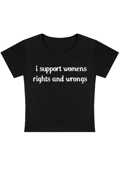 I Support Women Y2k Baby Tee - cherrykittenI Support Women Y2k Baby Tee