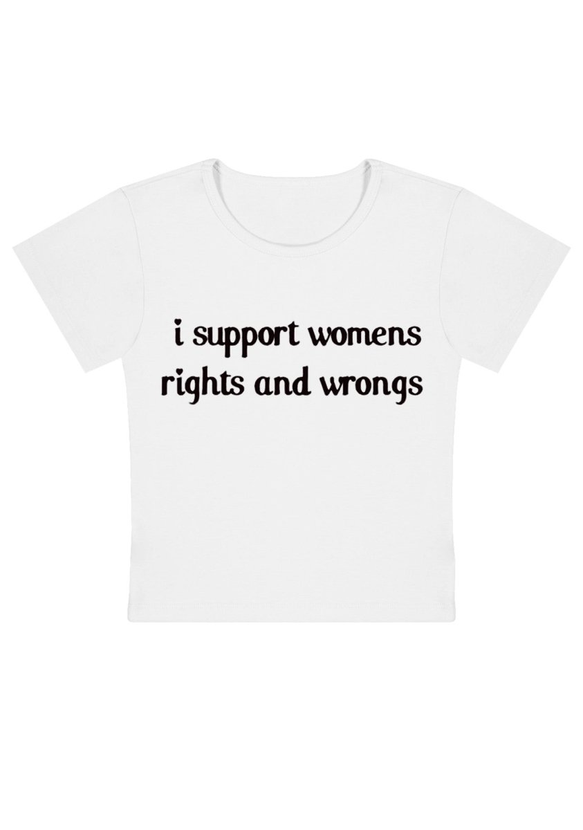 I Support Women Y2k Baby Tee - cherrykittenI Support Women Y2k Baby Tee