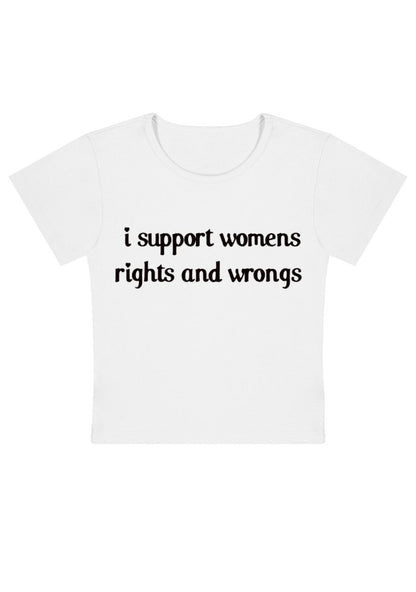 I Support Women Y2k Baby Tee - cherrykittenI Support Women Y2k Baby Tee