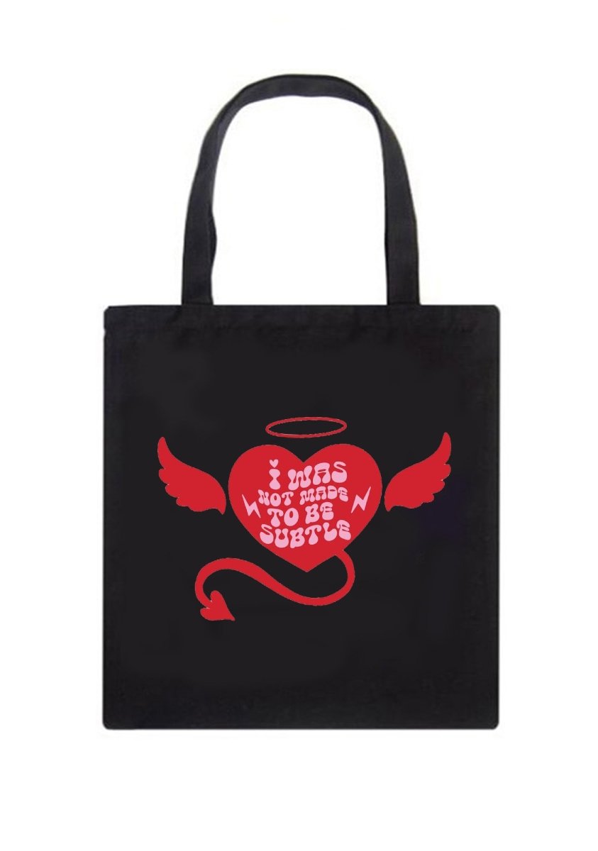 I Was Not Made To Be Subtle Canvas Tote Bag - cherrykittenI Was Not Made To Be Subtle Canvas Tote Bag