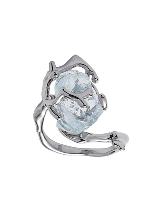 Ice Blue Gem Ring - cherrykittenIce Blue Gem Ring