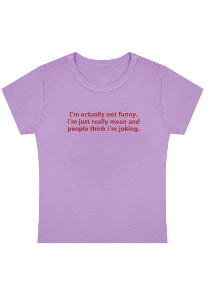 I'm Actually Not Funny Y2K Baby Tee - cherrykittenI'm Actually Not Funny Y2K Baby Tee