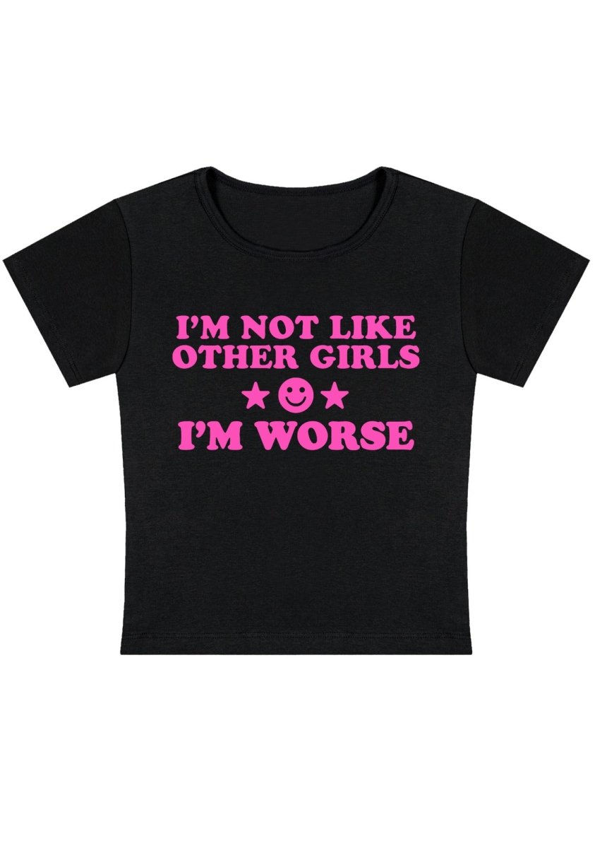 I'm Worse Y2k Baby Tee - cherrykittenI'm Worse Y2k Baby Tee