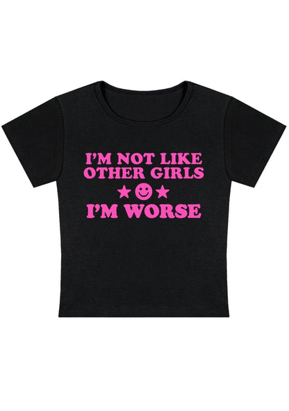 I'm Worse Y2k Baby Tee - cherrykittenI'm Worse Y2k Baby Tee