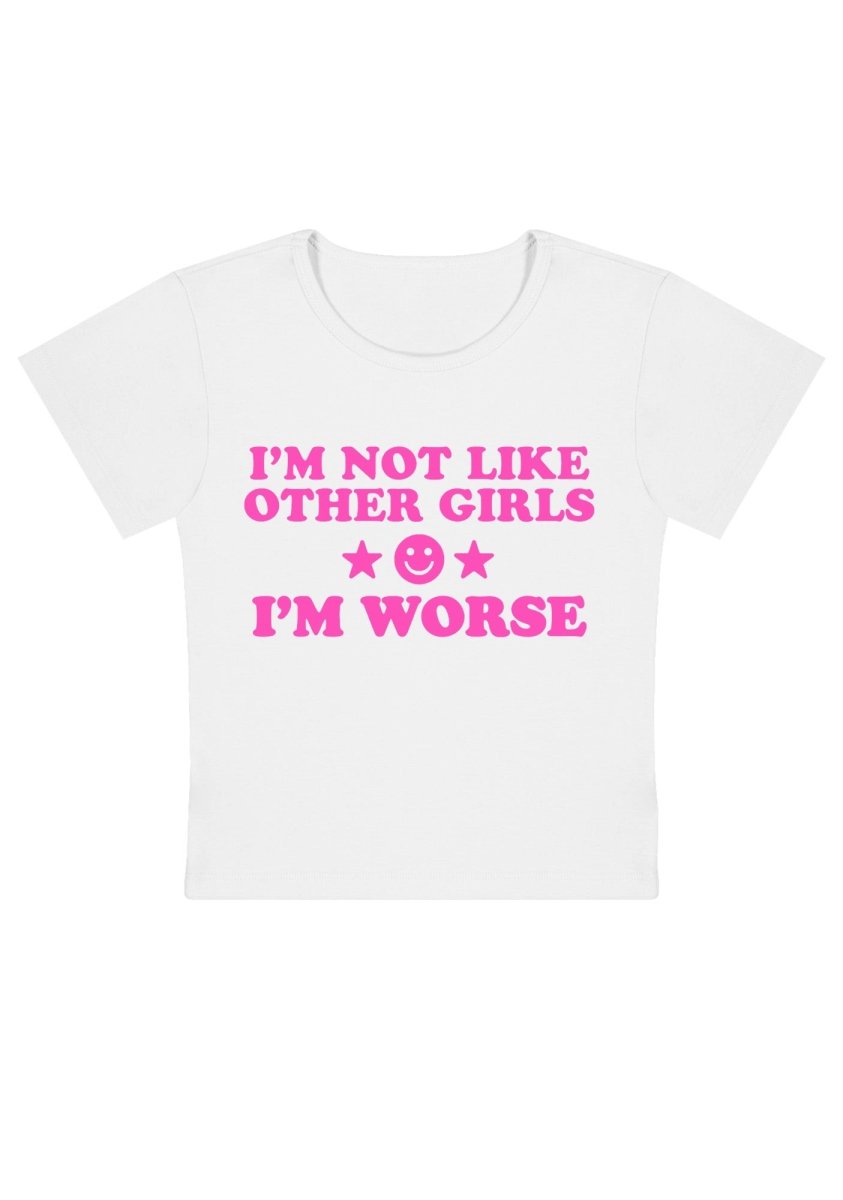 I'm Worse Y2k Baby Tee - cherrykittenI'm Worse Y2k Baby Tee