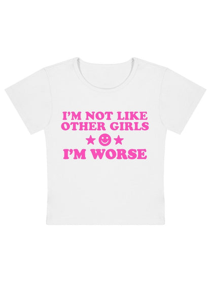 I'm Worse Y2k Baby Tee - cherrykittenI'm Worse Y2k Baby Tee