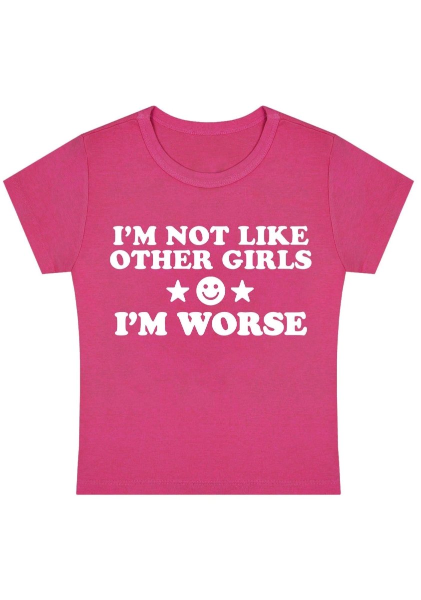 I'm Worse Y2k Baby Tee - cherrykittenI'm Worse Y2k Baby Tee