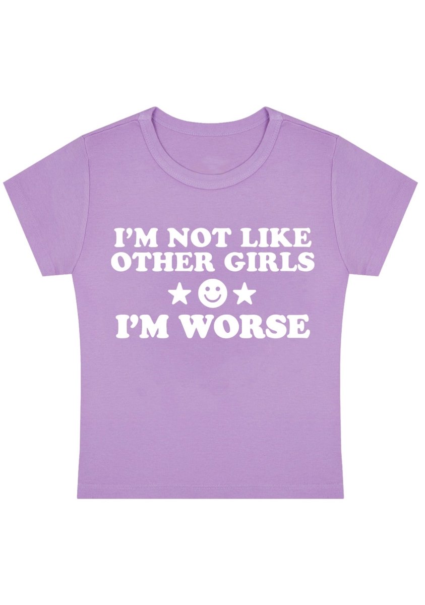 I'm Worse Y2k Baby Tee - cherrykittenI'm Worse Y2k Baby Tee