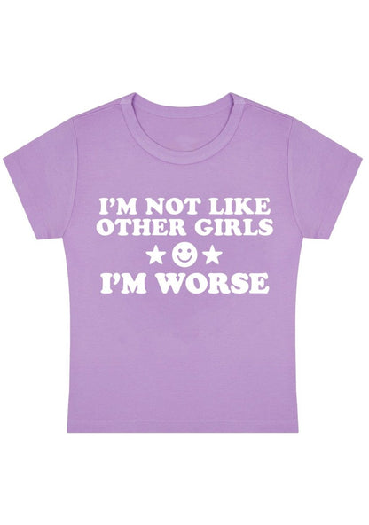 I'm Worse Y2k Baby Tee - cherrykittenI'm Worse Y2k Baby Tee