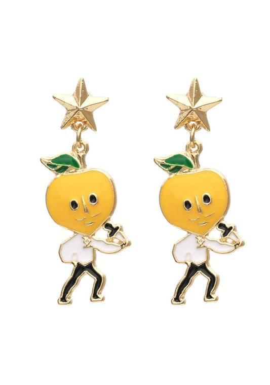 Lemon Singer Earbob Earrings - cherrykittenLemon Singer Earbob Earrings