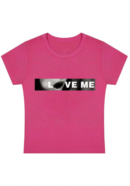 Love Me Mouth Y2k Baby Tee - cherrykittenLove Me Mouth Y2k Baby Tee