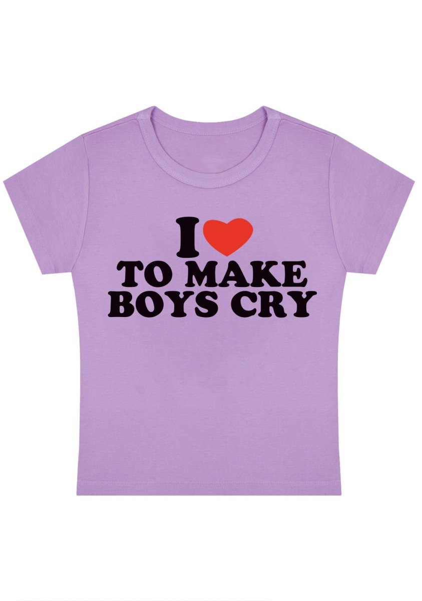 Love To Make Boys Cry Y2k Baby Tee - cherrykittenLove To Make Boys Cry Y2k Baby Tee