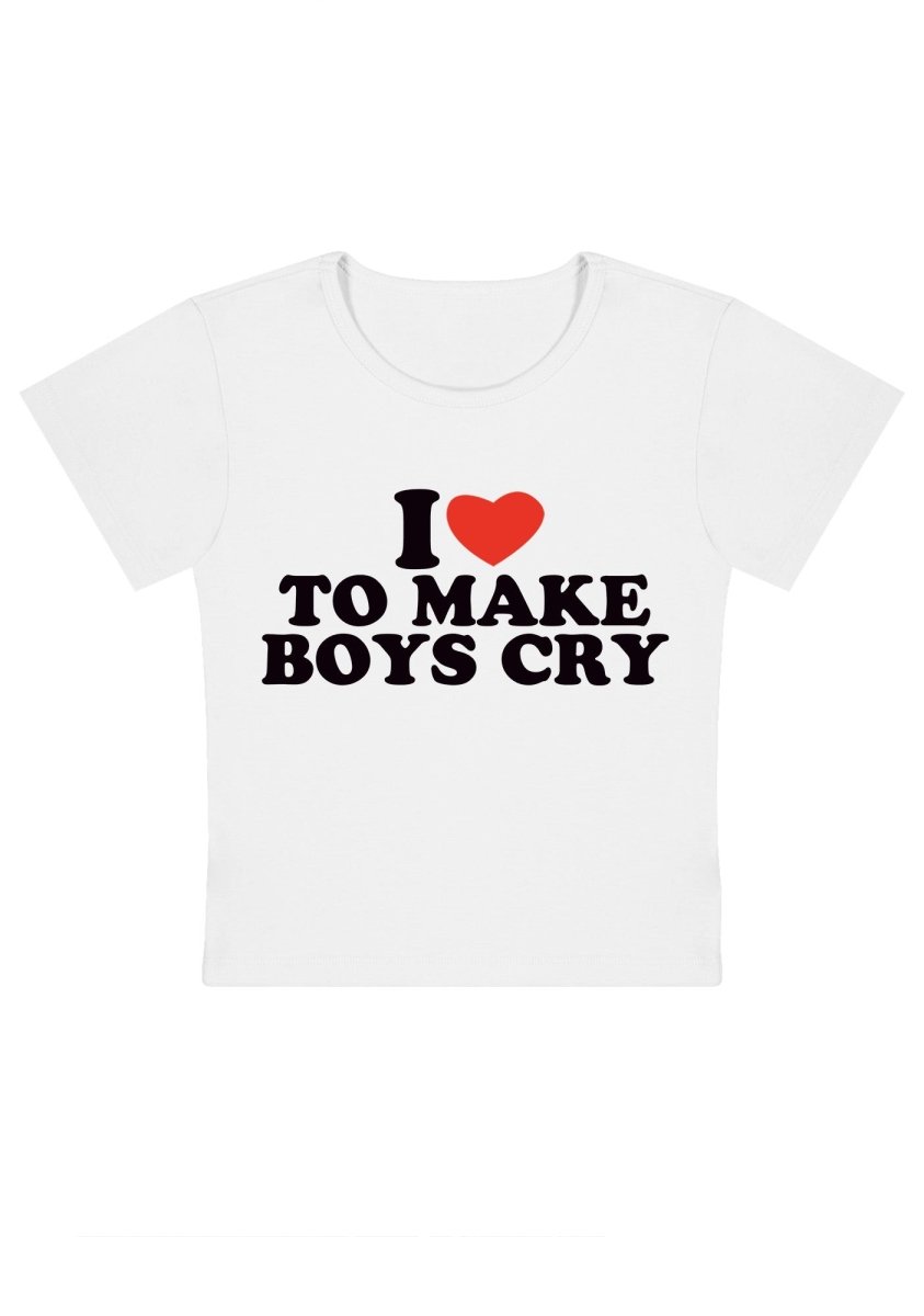 Love To Make Boys Cry Y2k Baby Tee - cherrykittenLove To Make Boys Cry Y2k Baby Tee