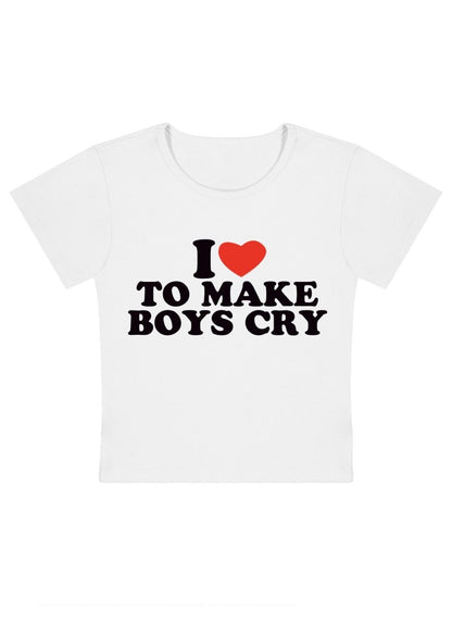 Love To Make Boys Cry Y2k Baby Tee - cherrykittenLove To Make Boys Cry Y2k Baby Tee