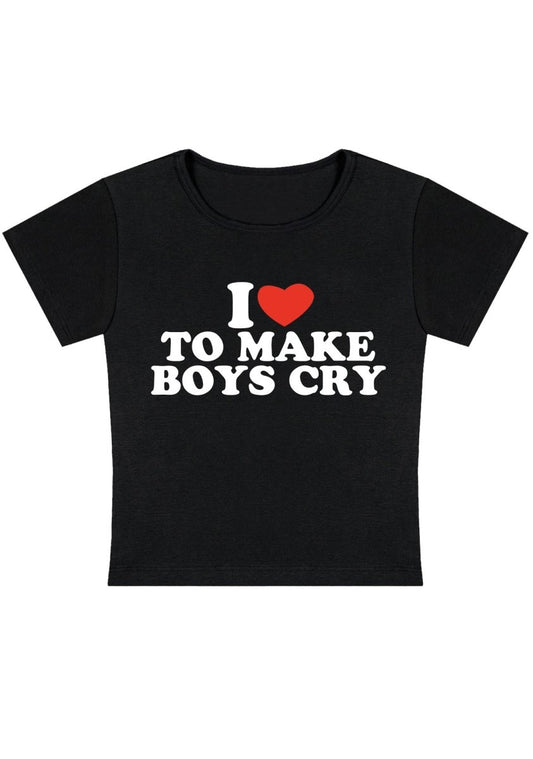 Love To Make Boys Cry Y2k Baby Tee - cherrykittenLove To Make Boys Cry Y2k Baby Tee