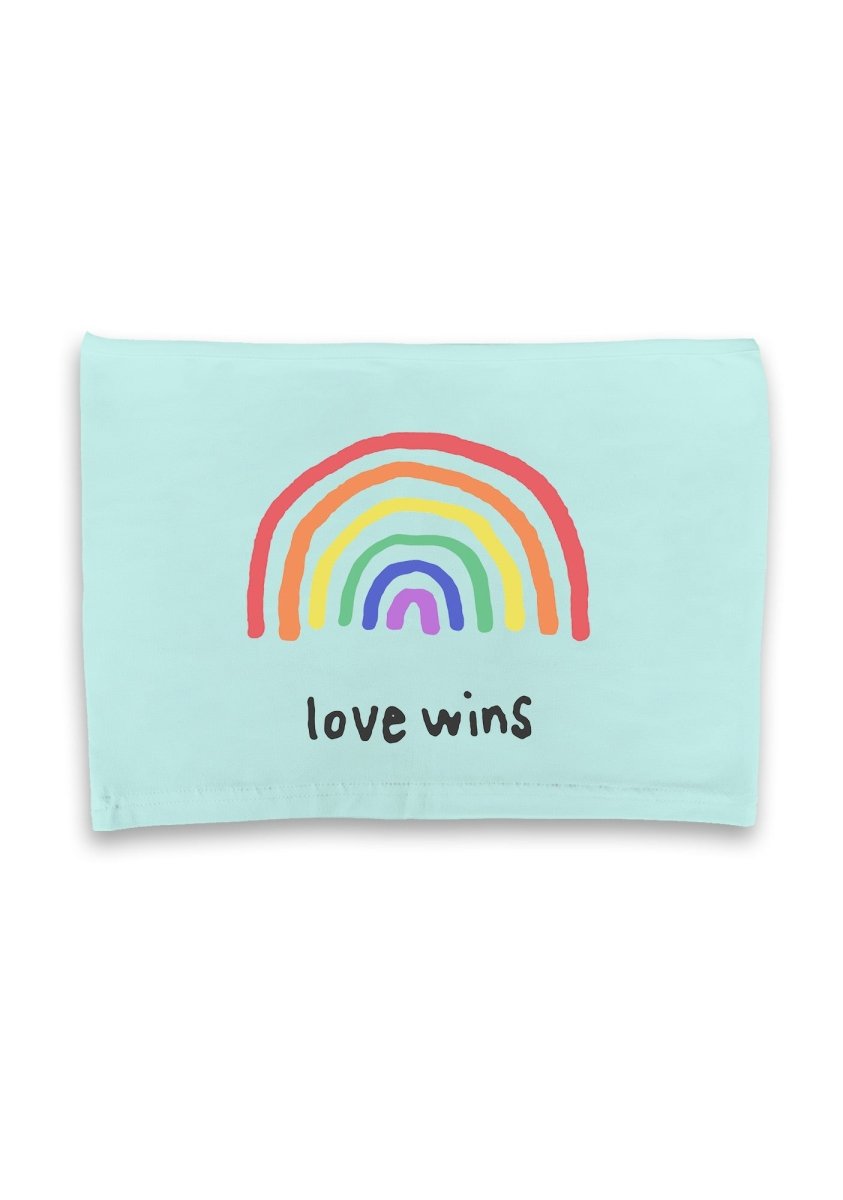 Love Wins Cartoon Rainbow Crop Tube - cherrykittenLove Wins Cartoon Rainbow Crop Tube