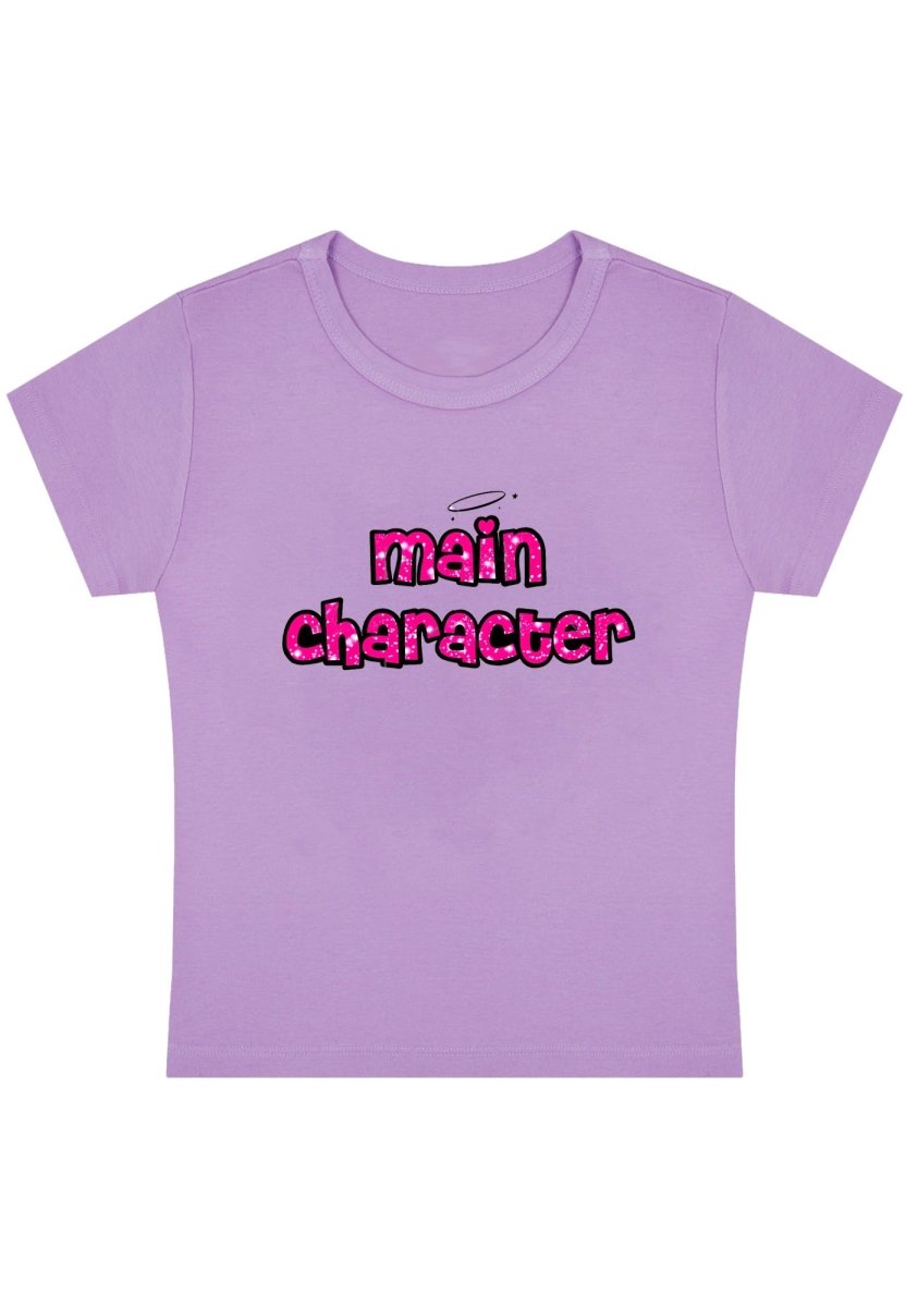Main Character Angel Y2K Baby Tee - cherrykittenMain Character Angel Y2K Baby Tee