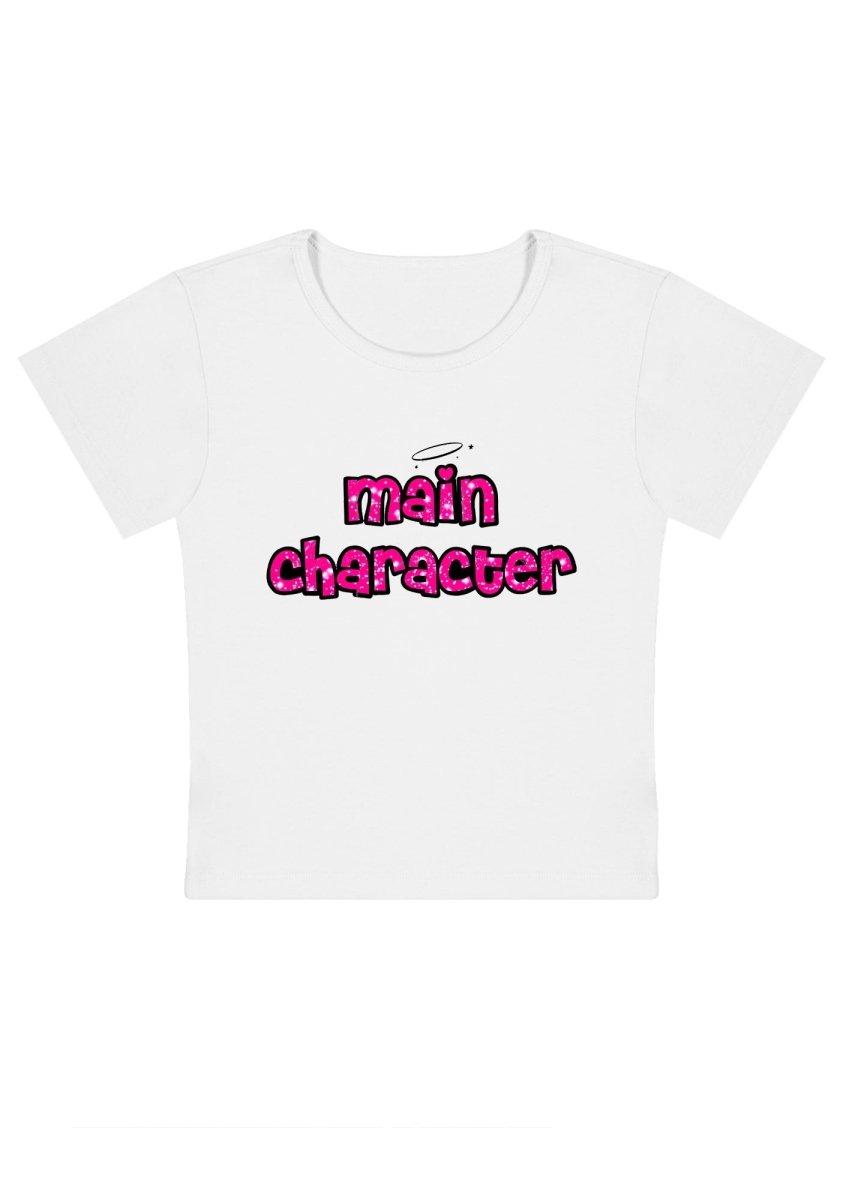 Main Character Angel Y2K Baby Tee - cherrykittenMain Character Angel Y2K Baby Tee