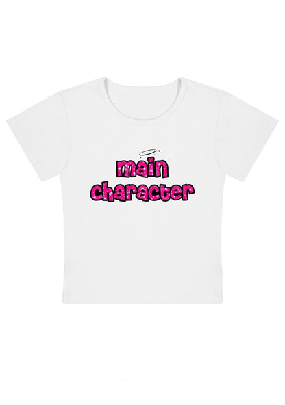 Main Character Angel Y2K Baby Tee - cherrykittenMain Character Angel Y2K Baby Tee