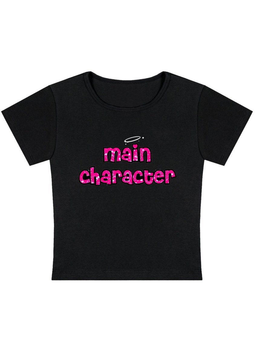 Main Character Angel Y2K Baby Tee - cherrykittenMain Character Angel Y2K Baby Tee