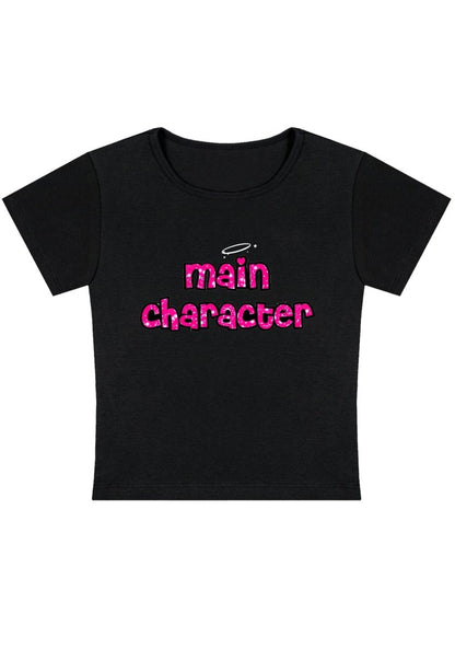 Main Character Angel Y2K Baby Tee - cherrykittenMain Character Angel Y2K Baby Tee