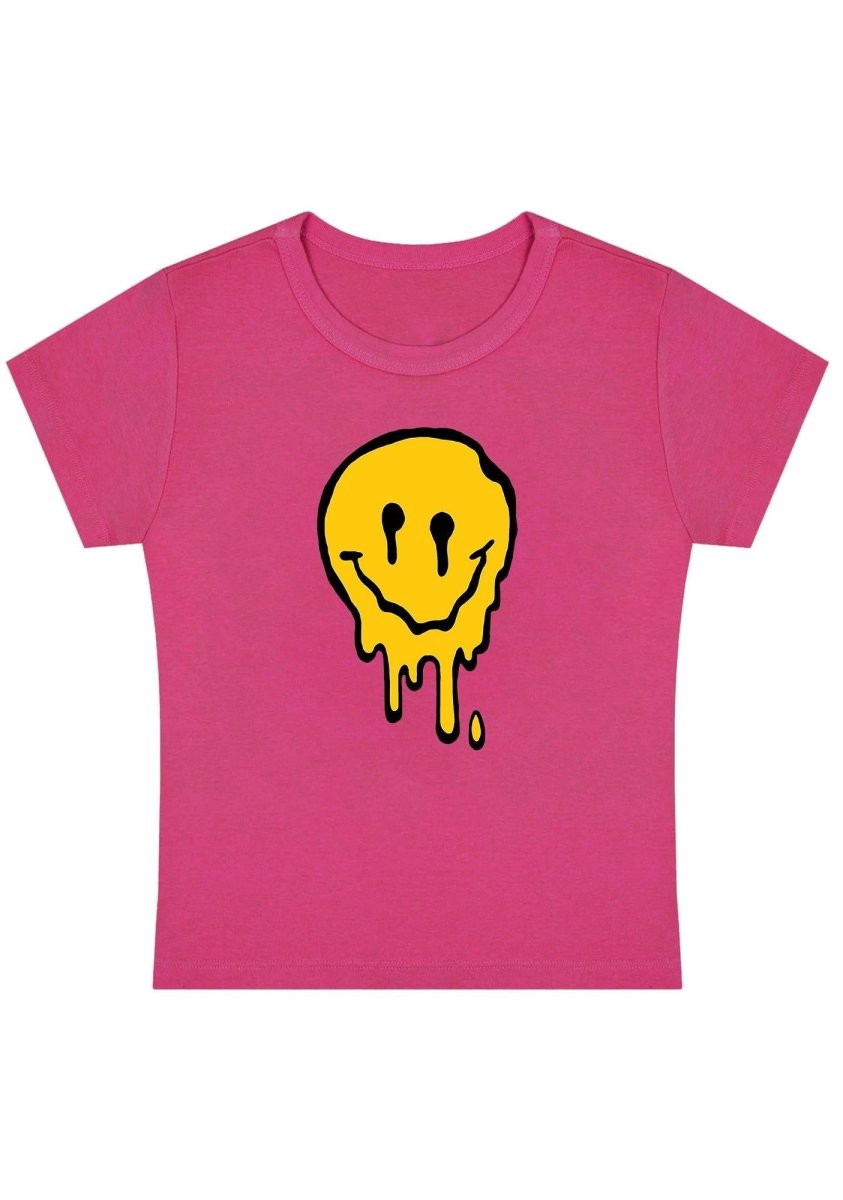 Melting Face Y2K Baby Tee - cherrykittenMelting Face Y2K Baby Tee