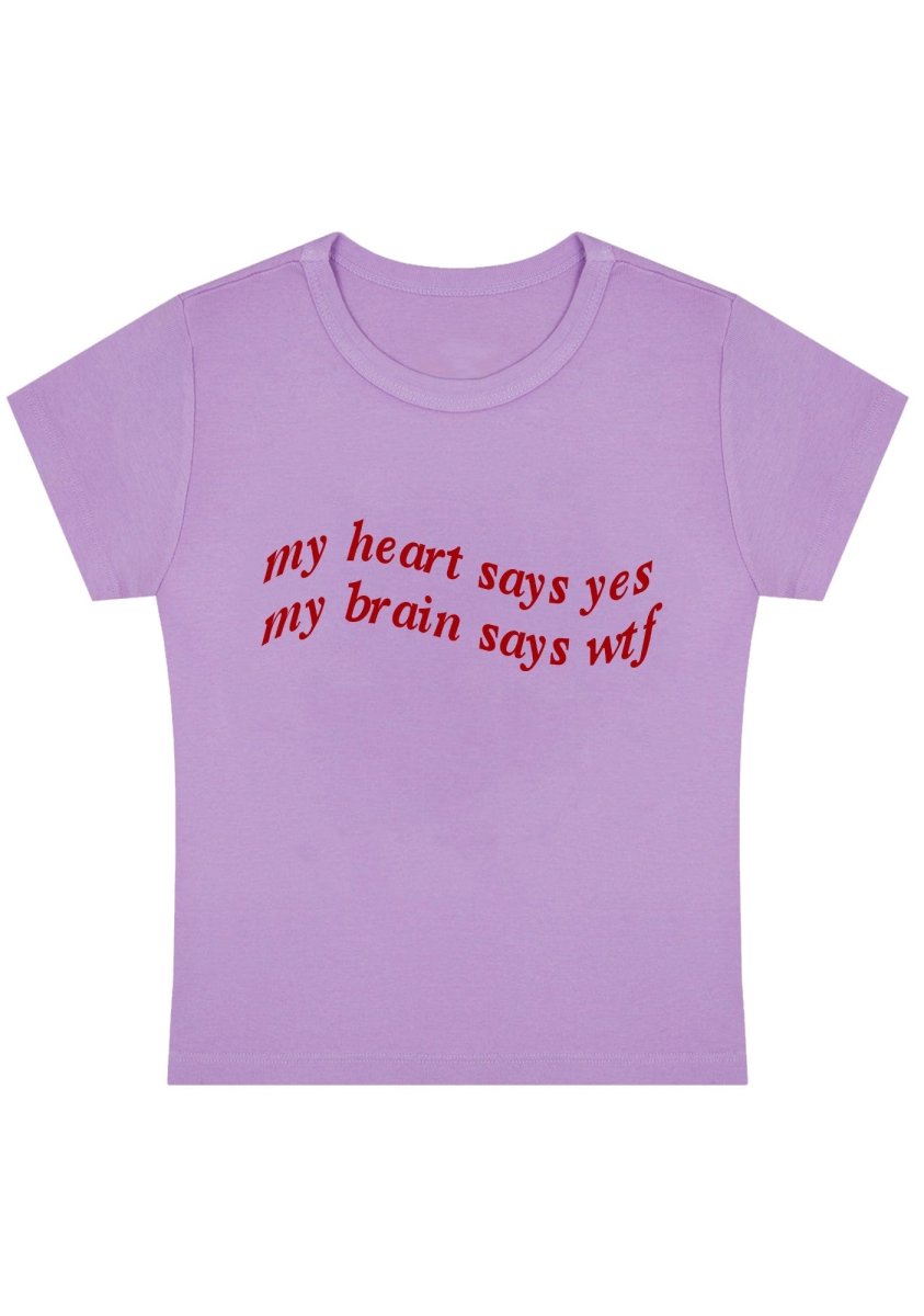 My Heart Says Yes Y2k Baby Tee - cherrykittenMy Heart Says Yes Y2k Baby Tee