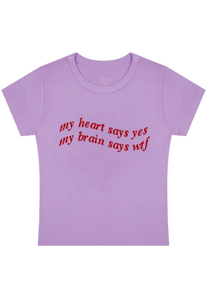 My Heart Says Yes Y2k Baby Tee - cherrykittenMy Heart Says Yes Y2k Baby Tee