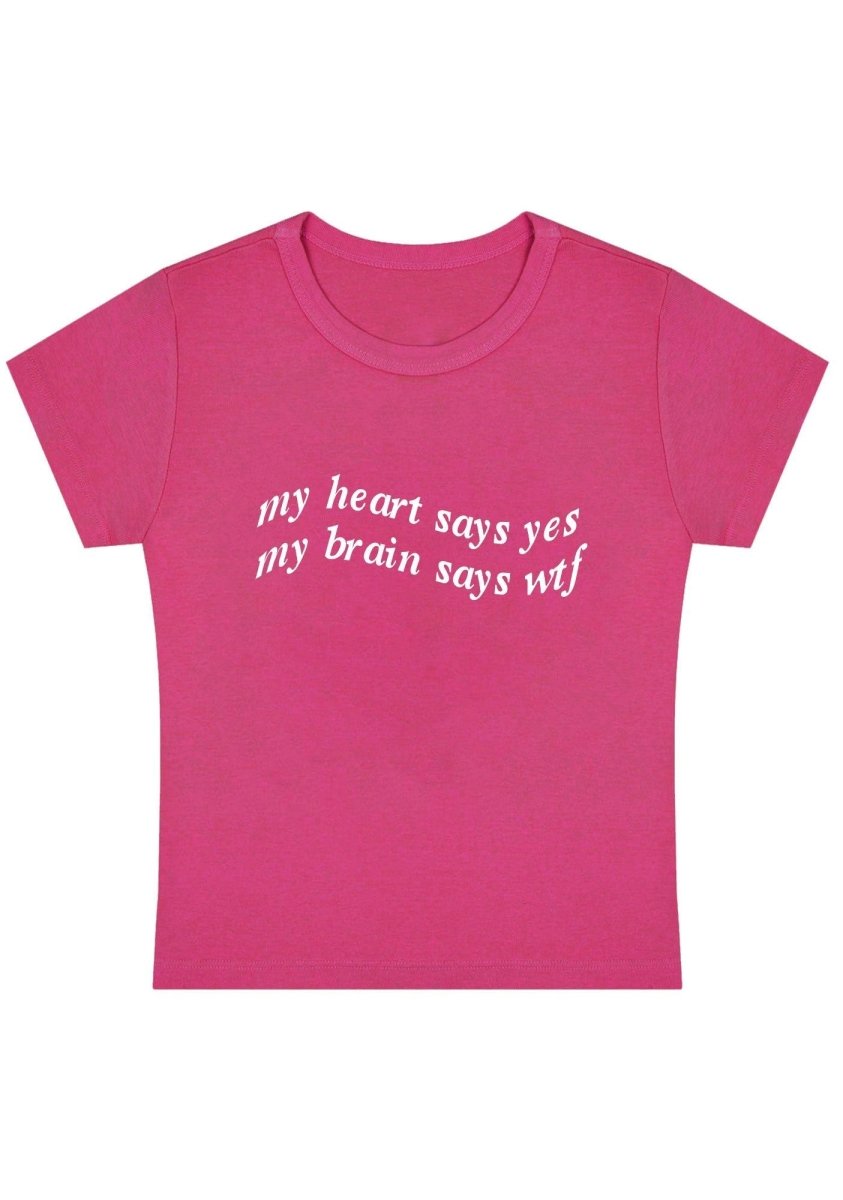 My Heart Says Yes Y2k Baby Tee - cherrykittenMy Heart Says Yes Y2k Baby Tee