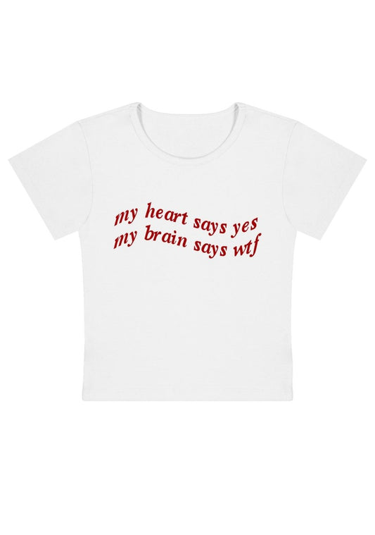 My Heart Says Yes Y2k Baby Tee - cherrykittenMy Heart Says Yes Y2k Baby Tee