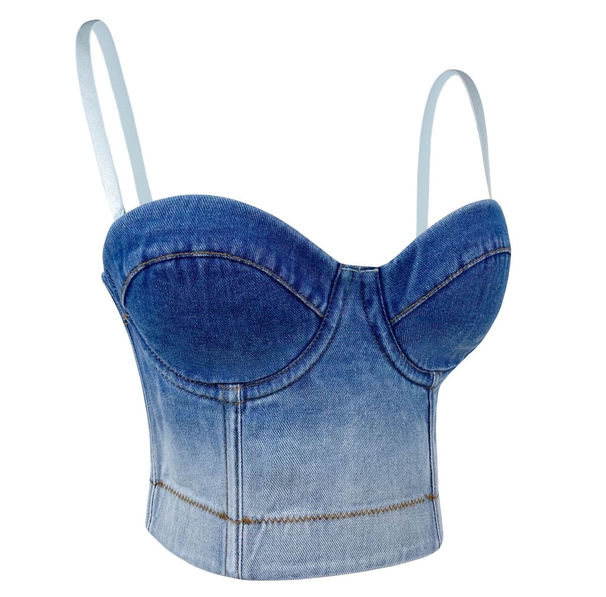 Niche Novel Gradient Blue Shape Corset Top - cherrykittenNiche Novel Gradient Blue Shape Corset Top