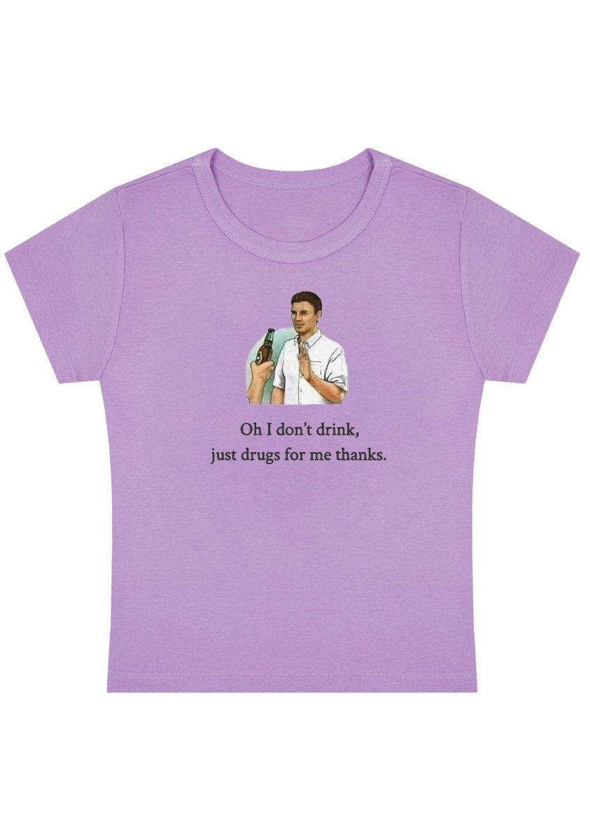 Oh I Don't Drink Y2K Baby Tee - cherrykittenOh I Don't Drink Y2K Baby Tee