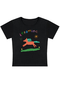 Orange Pony Y2K Baby Tee