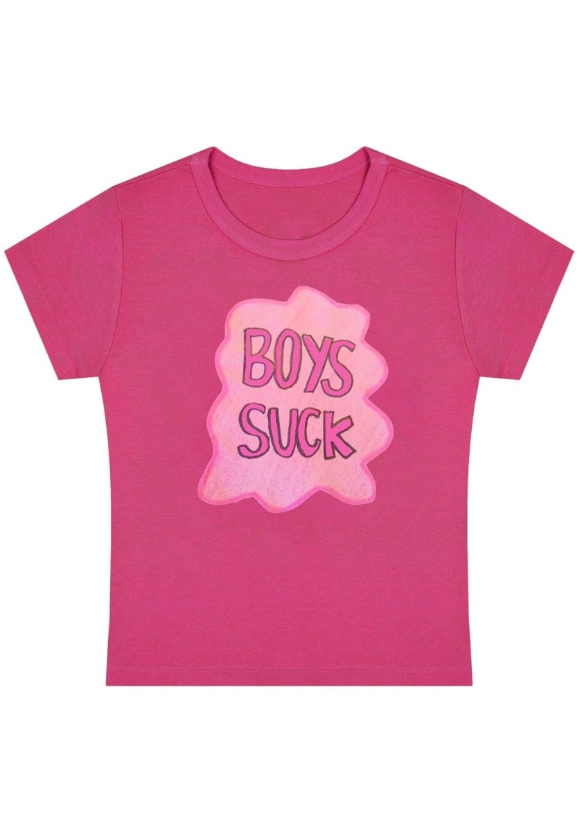 Pink Boys Y2K Baby Tee - cherrykittenPink Boys Y2K Baby Tee