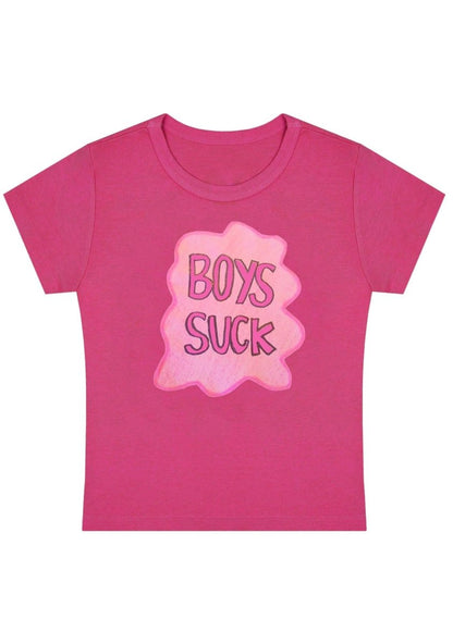 Pink Boys Y2K Baby Tee - cherrykittenPink Boys Y2K Baby Tee